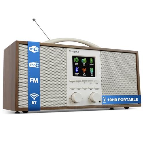 MangoKit SR40 Radio Internet WiFi, Bluetooth, Dab/Dab+,10h Batería, Nogal