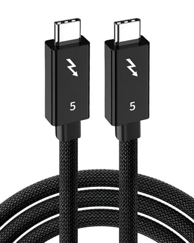 RaitWahl Thunderbolt 5.0 Cable de Carga Rápida 240W 1 metros， y Transferencia de Datos a 120Gbps, Compatible con 16K@ 30Hz para Dispositivos USB 4.0, USB-C, Mac, iMac, Laptop, PC y Smartphone