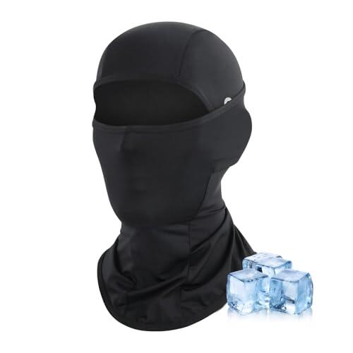 leruiyezs Pasamontañas Verano Transpirable con Protección Solar UPF50+ y Abertura para Gafas,Sotocasco Moto Ligero para Hombre y Mujer,Balaclava Moto para Ciclismo,Running,Deportes al Aire Libre(long)