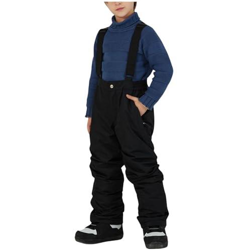 Generisch 2025~ Pantalón de nieve para niños invierno cálido para niños y niñas, Negro , 11