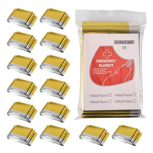 Silkwish Juego de 15 mantas de rescate, 210 x 130 cm, manta de emergencia, manta térmica de primeros auxilios, lámina de rescate para situaciones de emergencia y condiciones climáticas, 15 unidades