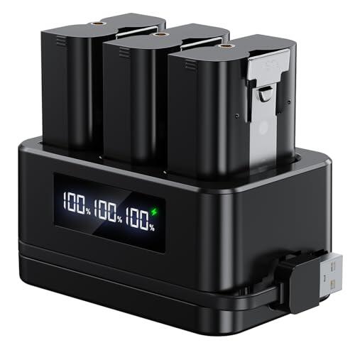 3.65V 6040mAh Batería Compatible con Video Timbre 2/3/3+/4, Stick Up CAM(2/3Gen), Spotlight CAM, Spotlight Plus/Pro CAM(Nuevo) (3 Batteries and Black Charger)