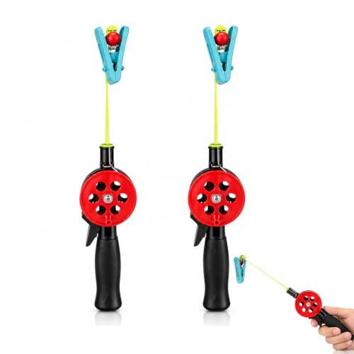 2 Piezas de caña de Pesca de Cangrejo con Accesorios de Clip de camarones 4.5m Coda de Pesca de Hielo Codas de Pesca al Aire Libre adecuadas para niños pescas, utilizadas para