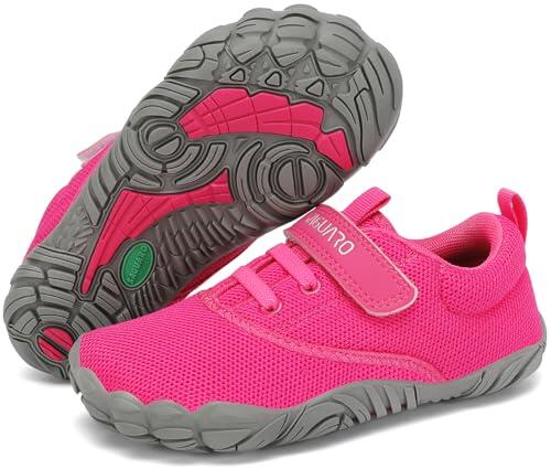 SAGUARO Barefoot Niños Zapatillas de Trail Running Niña Niño Minimalistas Zapatos de Deporte Blanditos Cómodos Calzado Descalzos para Exterior Interior, Rosa, 30 EU
