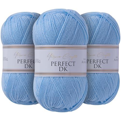 Utopia Crafts DK Double Knitting Yarn 3x 100g (Baby Blue)