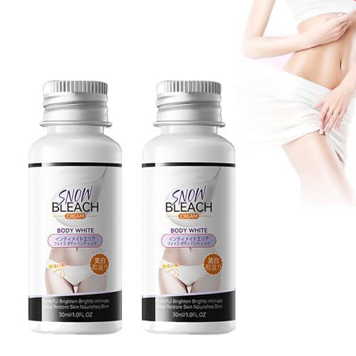 Crema Blanqueadora Para La Zona Íntima, Snow Bleach Cream, Crema Correctora De Manchas Oscuras Para Las Zonas Sensibles BrightWhiteCream2pc