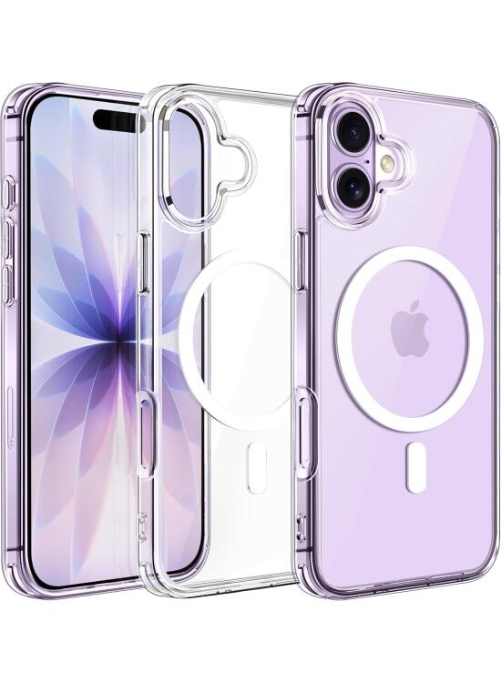 ivoler Magnética Funda para iPhone 17, Compatible con MagSafe, [Protección Militar] Carcasa Bumper Teléfono Antigolpes Anti-Choques Case, Transparente