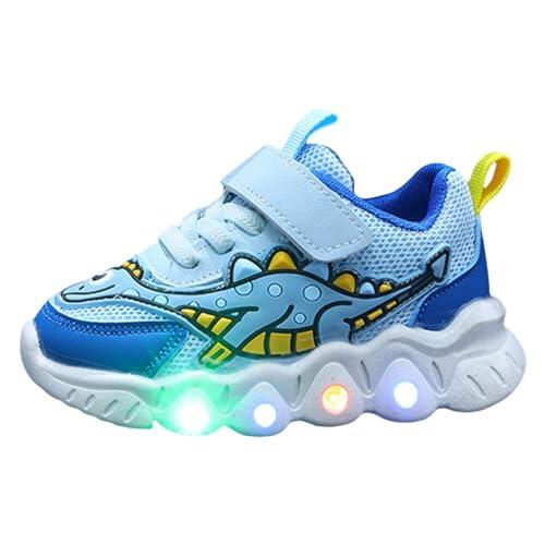 Generisch Zapatillas deportivas ligeras para niñas y niños, diseño de dinosaurio de malla transpirable, cómodas zapatillas para correr para niñas y niños, azul, 23 EU
