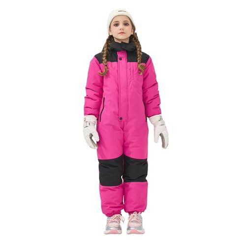 Owntop Mono de Nieve para Niños - Traje de Esquí Cálido de Una Pieza para Niños y Niñas, Traje de Nieve Ligero e Impermeable para Invierno, Traje para Snowboard para Bebés (Rosa,5-6 años)