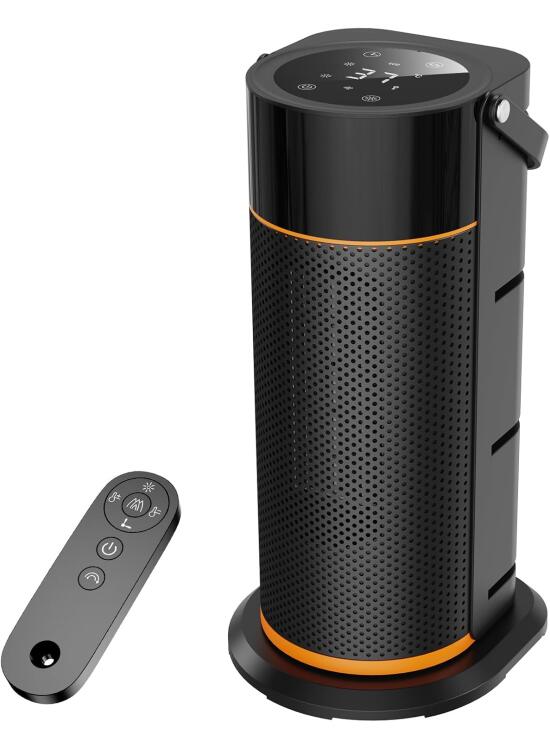 Calefactor Bajo Consumo - 2000W PTC Calefactor Baño,4 Modos,70° Oscilación,Temporizador 9h,ECO,Control Remoto,Protección contra Sobrecalentamiento/Vuelco,Bloqueo para Niños,Silencioso Calentador