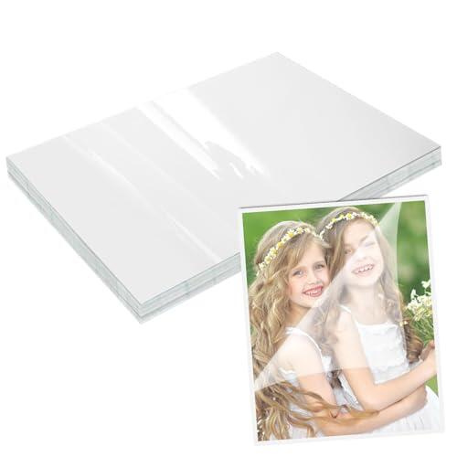 VIDSTW 50 Piezas Fundas Plastificar Autoadhesivo Plastificar 5 Pulgadas Lamine Resistente al Agua a La Humedad Transparente No Se Requieren Herramientas para Fotos certificado recetas