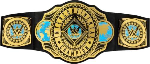 Mattel WWE Championship Title, campeón intercontinental, Accesorio de cinturón de tamaño Infantil para Juegos de rol y Disfraces, más de 3 pies de Largo con Ajuste único