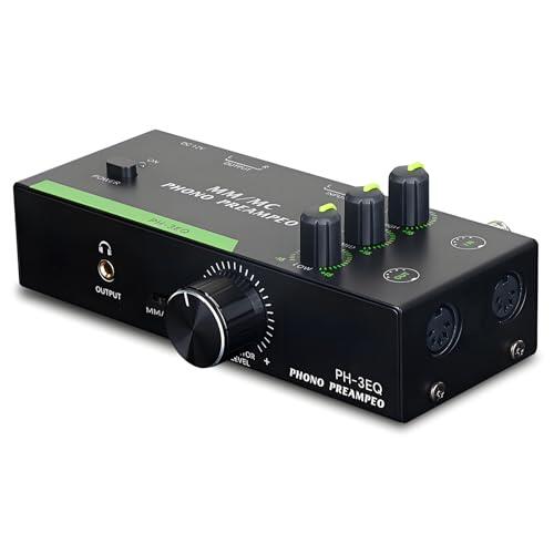 Preamplificador Fono MM MC Profesional EQ Ajustable XLR Salida Para Tocadiscos Estéreo (Enchufe de la UE)