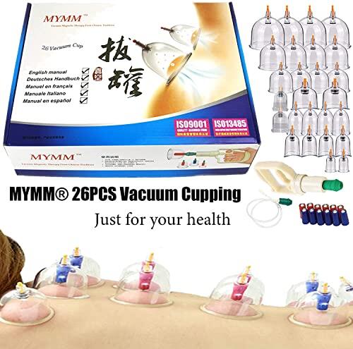 YKMYXZ， Juego de 26 ventosas biomagnéticas for terapia tradicional china, kit de ventosas extraíbles for el hogar