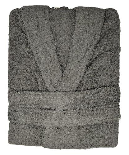 Kimbatex Albornoz 100% Algodón Rizo Americano 420g Unisex con Cinturón y 2 Bolsillos, Disponible en 10 Colores y Tallas M, L, XL, XXL. (FR/ES, Letras, L, Regular, Regular, Gris oscuro)