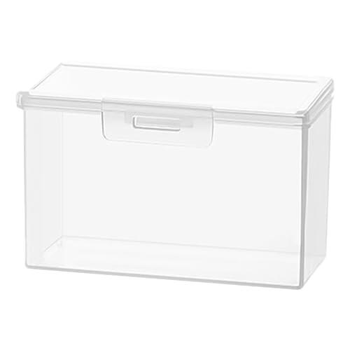 Caja de almacenamiento de horquillas portátiles: contenedor de hisopo de algodón compacto, caja de organizador transparente pequeño | Organizador de soluciones de soporte cosmético de viaje con tapa d