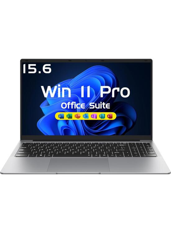 15,6" Ordenador Portátil Win 11 Pro Portátil 8GB RAM,256 GB SSD,MS Office 365 Incluido, Laptop Celeron N4000,Wi-Fi 5 Doble Banda,BT4.2,USB-A, HDMI,Display FHD 1920x1080,Plata