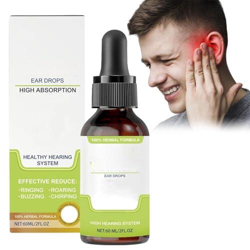 Gotas Tratamiento Oídos,Solución para El Cuidado de Los Oídos,Líquido para los Oídos,Solución para El Cuidado de Los Oídos,Gotas Alivia el Tinnitus,60ML,1PC