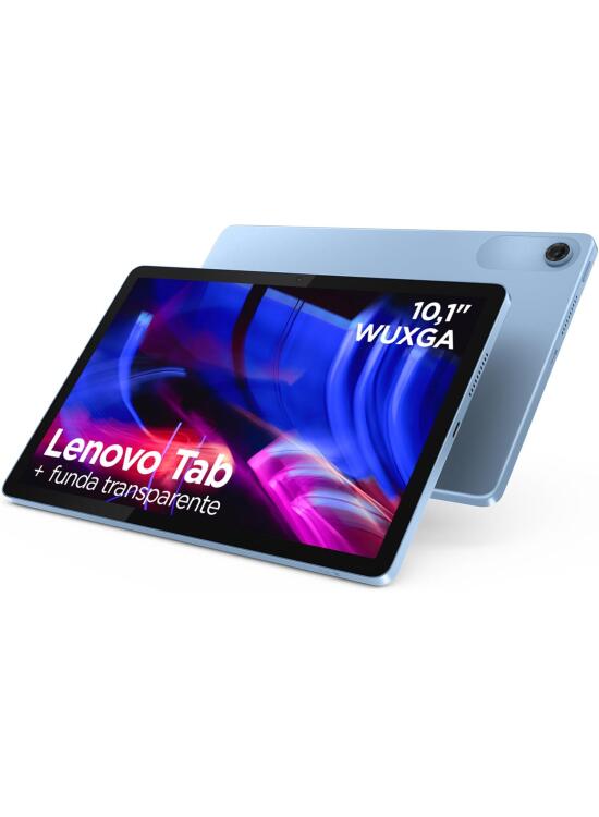 Lenovo Tab – Tablet 10.1" WUXGA (MediaTek Helio G85, 4 GB RAM, 128 GB, 60 Hz, 2 Altavoces, Wi-Fi 5, Bluetooth 5.3, Android 14) Color Azul Polar – Incluye Case Transparente con Soporte Incorporado