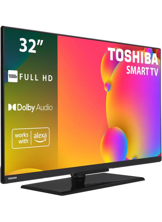 Toshiba 32LV3563DG Smart TV de 32", con Resolución Full HD (1920 x 1080), HDR, Compatible con Asistente de Voz Alexa