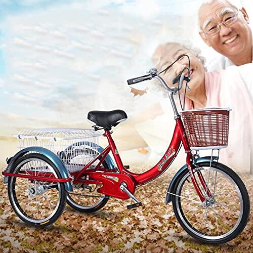 Bicicleta Tres Ruedas para Exteriores, cómoda, Triciclo semirreclinado para Adultos, con Marco Acero al Carbono y Cesta Carga para Adultos, Mujeres, Hombres, Ejercicio, Compras, Ciclismo y pedaleo.