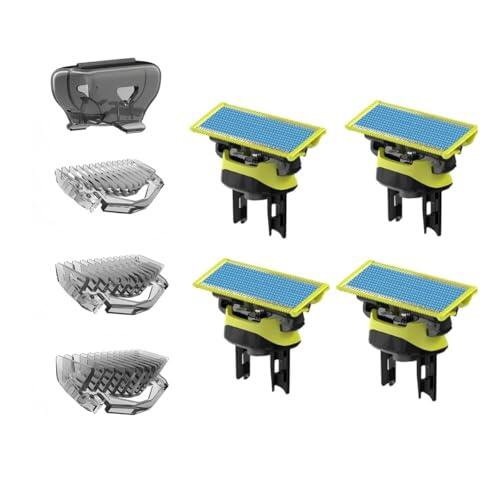 Juego de 2/3/4/6 cuchillas de repuesto de acero inoxidable compatibles con todos los modelos OneBlade - Cuchillas antifricción (4)