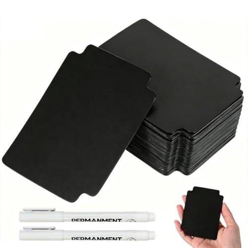 Separadores de Tarjetas, 100 Piezas Separadores de Tarjetas Esmeriladas, 95 x 70 mm con 2 Marcadores, para tarjetas de Juegos de Oficina, Negro