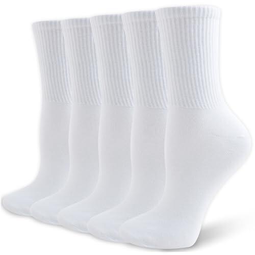 Wamicu Calcetines Mujer Algodón Peinado - 5 Pares Suaves y Transpirables para Deporte Running, Tenis y Día a Día, 39-42