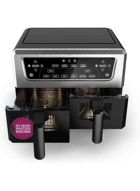 Cuisinart Air Fryer XXL Doble Zona | Sin PFAS | 2x5.2L | Fríe, hornea, deshidrata, mantiene caliente | Cocina 8+ raciones | Piezas lavavajillas
