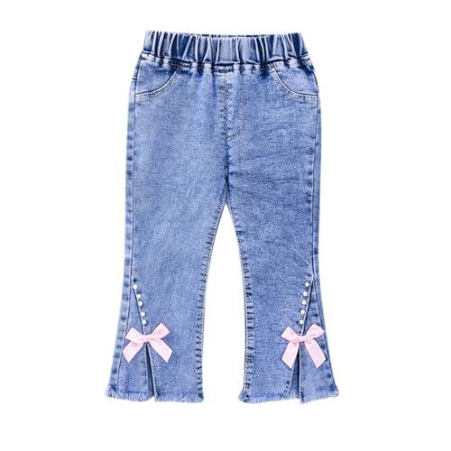 Pantalones vaqueros para niña, pantalones de mezclilla para niños, pantalones vaqueros para niñas, cintura elástica, cómodo algodón, para jugar, ocio, moda, Rosa., 12-18 meses