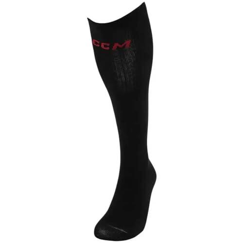 CCM Calcetines de hockey Socklinerk Senior OSFA 37-46, Negro , Talla única