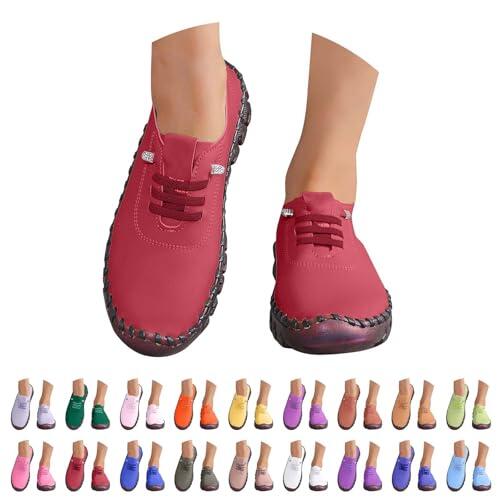 Zapatillas Deportivas Mujer Negras Comodas Pretty Zapatos Deportivos Slip on Ligeros Clasico Moda Sneakers con Cordones Entretiempo Antideslizante Mocasines Barefoot Casual para Correr Atlético