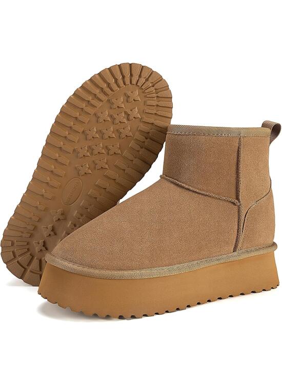 Mishansha Zapatos de Invierno Mujer Forrado Botas de Invierno Caliente Antideslizante Botas de Nieve Mujer, Tallas 36-42