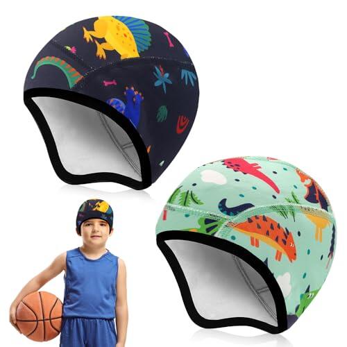 mizikuu 2 Piezas Gorros de Ciclismo de Invierno para Niños, Gorro Ciclismo Bajo Casco Invierno de Deporte Dibujos Animados a Prueba de Viento cálida para Actividades al Aire Libre, Unisex