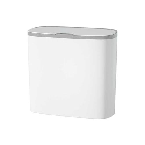 sapisecret Cubo de basura automático de 14 l con sensor y montaje en pared - Cubo de basura eléctrico con tapa, resistente al agua/olor para cocina, baño, inodoro - Papelera blanca silenciosa y ahorra