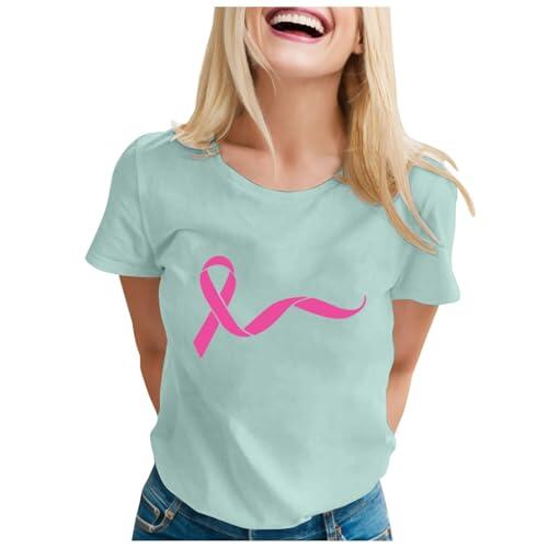 Camiseta de manga corta para mujer, cuello redondo, transpirable, suave, informal, cómoda, informal, básica, para verano, tiempo libre, verde menta, L