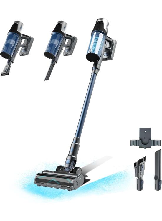 Cecotec Aspiradora Escoba sin Cable Conga Rockstar RS50 X-Treme. 120AW, Motor de 400W, Autonomía 60mins en Modo Eco, Tubo Rígido y Cepillo Mixto XL, Limpia hasta 130m2