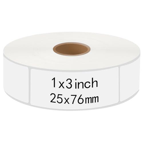 1000 etiquetas para el congelador para escribir, etiquetas extraíbles, autoadhesivas, resistentes al agua, etiquetas en blanco para recipientes de alimentos, tarros de mermelada (2,5 x 7,6 cm)