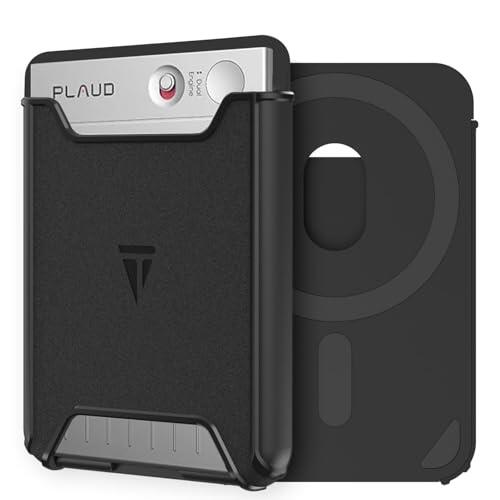 TUDIA Soporte magnético para grabadora de voz PLAUD Note AI, funda protectora delgada de policarbonato duro con fuerte fijación magnética (negro)