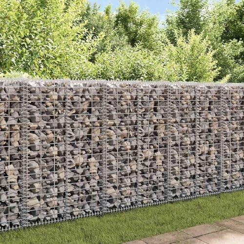 Tidyard Muro de Gaviones Decorativo - Protección contra Elementos - Acero Galvanizado - 20x20x100 cm - para Jardines y Comercios