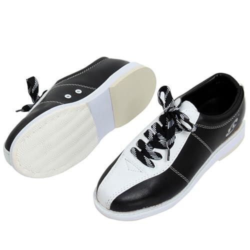 SDEQA Zapatillas de Bolos para Hombre, para jardín, césped, Antideslizantes, Ligeras, con Cordones, Talla Grande,Black White,41 EU