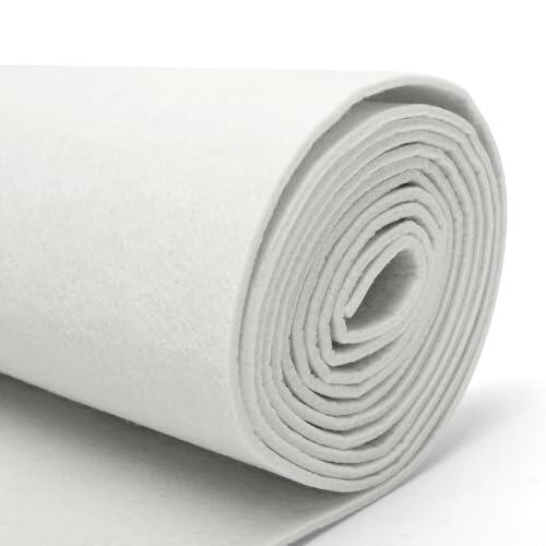 LUPATDY Tela de Fieltro Blanco 30cm x 250cm, Rollo de Fieltro por Metros, 3mm de grosor, Tela de Fieltró Color Liso para Patchwork, Costura, Manualidades, Decoración
