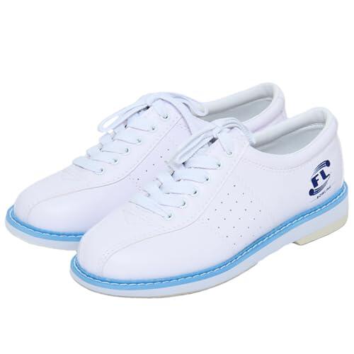 SDEQA Zapatos de Bolos para césped para Hombre, Zapatillas Bolos de Cuero Transpirable, Ligeros, Talla Grande,Blanca,43 EU