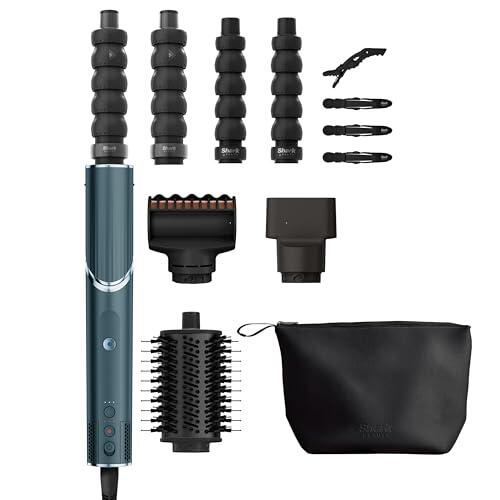 Shark FlexStyle set de regalo de secador y moldeador en edición limitada 5 en 1, rizadores, accesorio FrizzFighter, cepillo redondo, concentrador, pinzas y estuche, sin daños por calor HD456TLEU