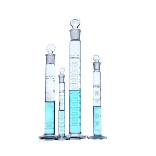Probeta graduada de vidrio de 100 ml con tapón, cilindro de medición de vidrio, equipo de química de laboratorio(1PCS 100ML)