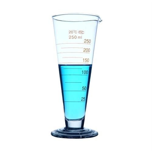 Vaso medidor de vidrio cónico graduado de 100mL, vaso medidor de vidrio, vaso triangular, cilindro de laboratorio, equipo de química