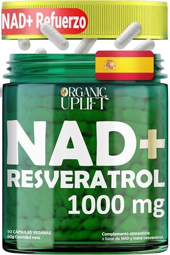 NAD Resveratrol Puro 1000 mg, NAD+ liposomal para hombres y mujeres, nicotinamide riboside, Cápsulas de NAD Plus de alta pureza, Probado en laboratorio, suministro para 3 meses (90 cápsulas)
