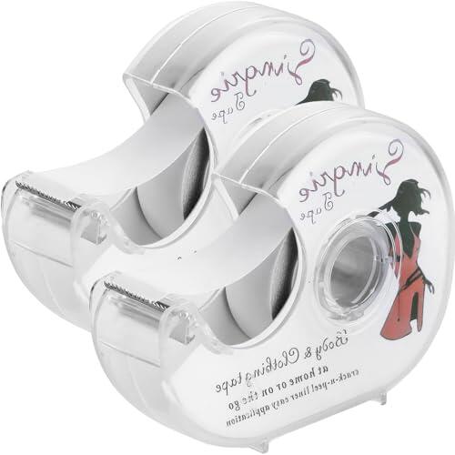 wilcractk 2 Rollos Fashion Tapes Cinta Doble Cara Ropa y Piel Transparente 5m Cada Rollo, Cinta Adhesiva Escote Invisible y Cinta de Doble Cara para Ropa, Solución Práctica para Vestidos