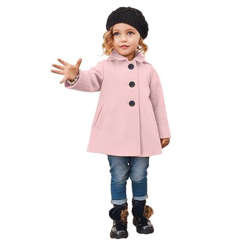 cenozo Abrigos para Niña,Chaqueta Niña Invierno con Bolsillos, Solapa Tipo Chaqueta,Botonadura Sencilla,Mangas Largas,Chaqueta Transicional para Niñas de 2 a 8 Años