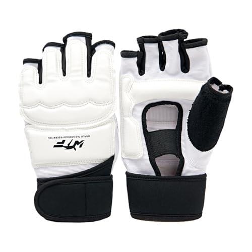 Guantes de entrenamiento de combate - Guantes de palma abiertos para karate, manoplas de huelga, equipo ligero de escudo, medio dedo acolchado, guantes de artes marciales para hombres, mujeres y niños